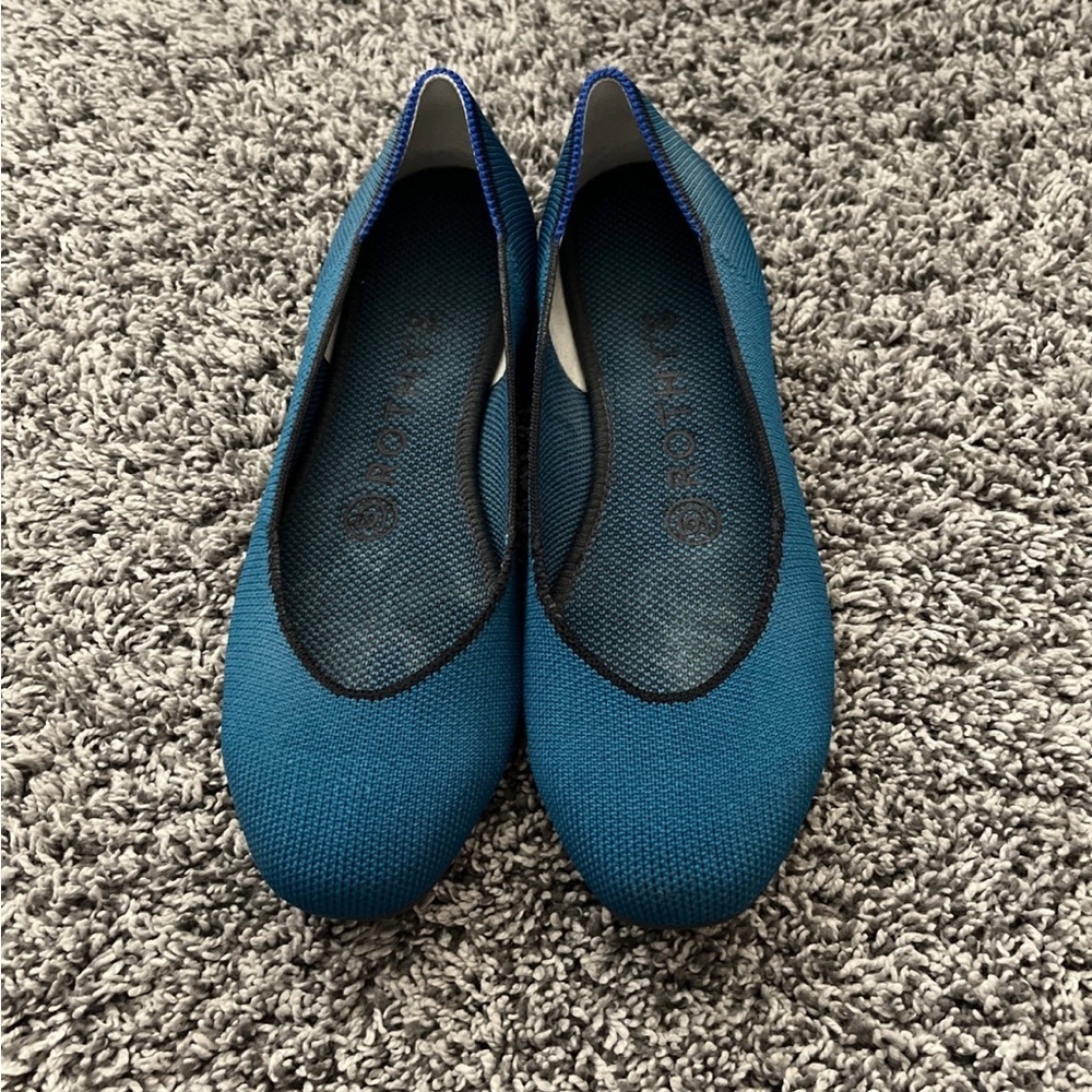 Rothy's Teal Knit Ballet Flats